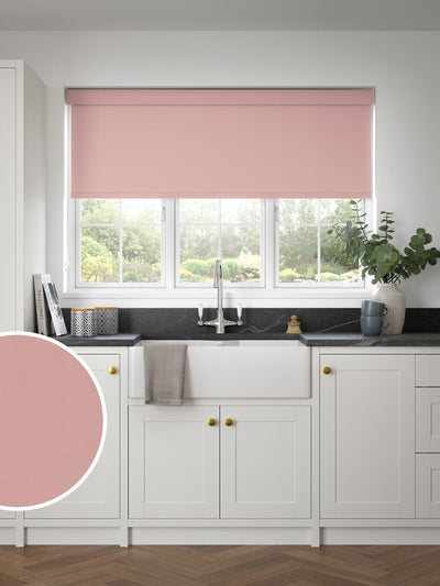 Next Next Glow Blush Pink Blackout Roller Blind- Buy online at McGrocer
