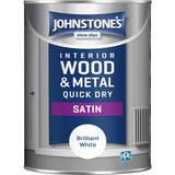 Argos Johnstone's Wood & Metal Satin Paint Brilliant White 1.25L- Buy online at McGrocer