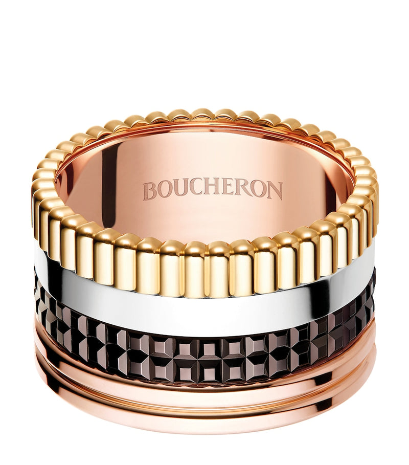 Boucheron Quatre Classique large ring mixed gold (British brand)