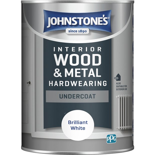 Johnstone's undercoat paint Brilliant White 1.25L, imported from the UK