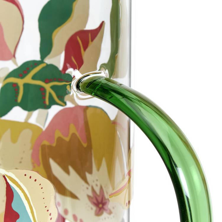 Habitat Sanderson National Trust Berries glass jug green handle (British brand)