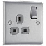 Argos BG Single Switched Socket - Stainless Steel- Buy online at McGrocer
