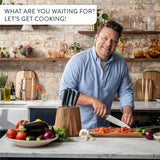 Tefal Jamie Oliver 6-piece knife set acacia wood block, imported from the UK