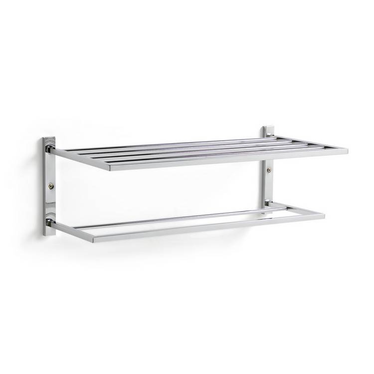 Habitat wall mounted towel rail and shelf chrome 63cm - British product