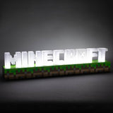 Minecraft logo LED night light green plastic base, imported from the UK