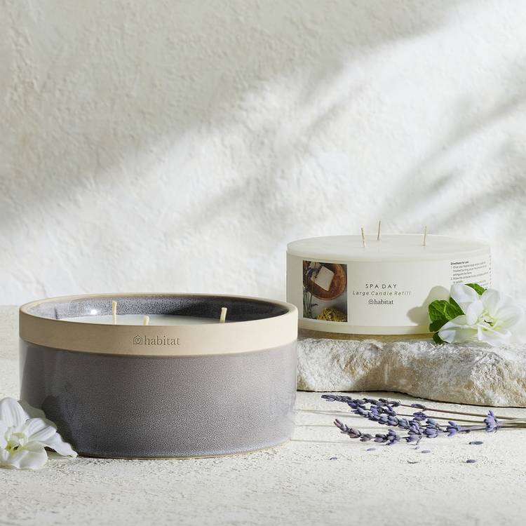 Habitat wax candle refill Spa Day 13cm (British brand)