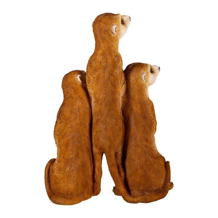 Evergreen hand-painted resin meerkat statue, imported from the UK