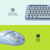 Styletech wireless keyboard and mouse set pastel blue - British product