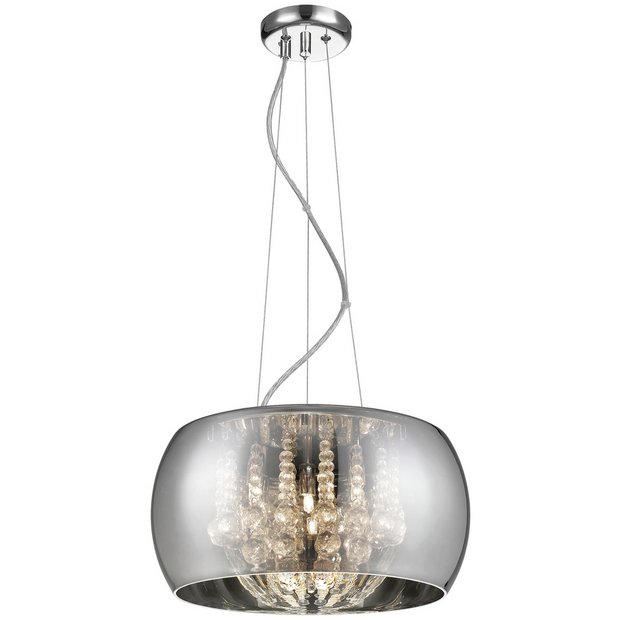 Impex Potenza chrome pendant light 28cm UK version