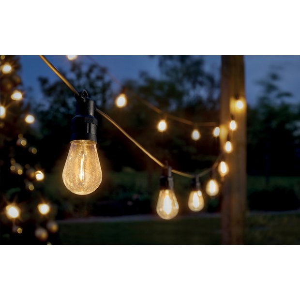 Smart Garden 20-light vintage festoon string lights warm white (British brand)