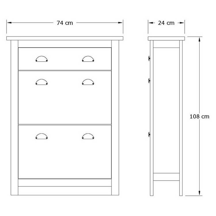 GFW Lancaster shoe storage cabinet green and oak, UK version