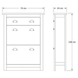 GFW Lancaster shoe storage cabinet green and oak, UK version
