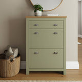 Argos GFW Lancaster Shoe Storage Cabinet Green & Oak- Buy online at McGrocer