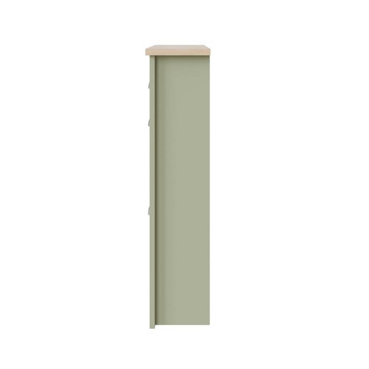 GFW Lancaster shoe storage cabinet green and oak, UK version