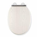 Croydex moulded wood toilet seat white oak effect, UK version
