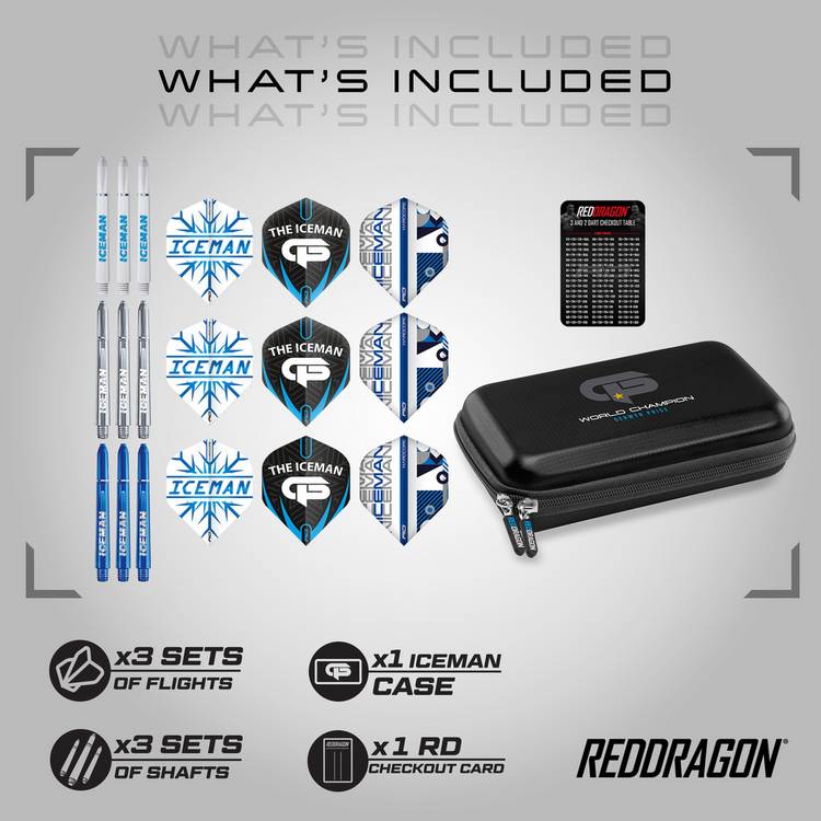Red Dragon Iceman darts case with accessories - British product