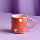 Argos Raspberry Blossom Chequer And Heart Mug, 275ml- Buy online at McGrocer