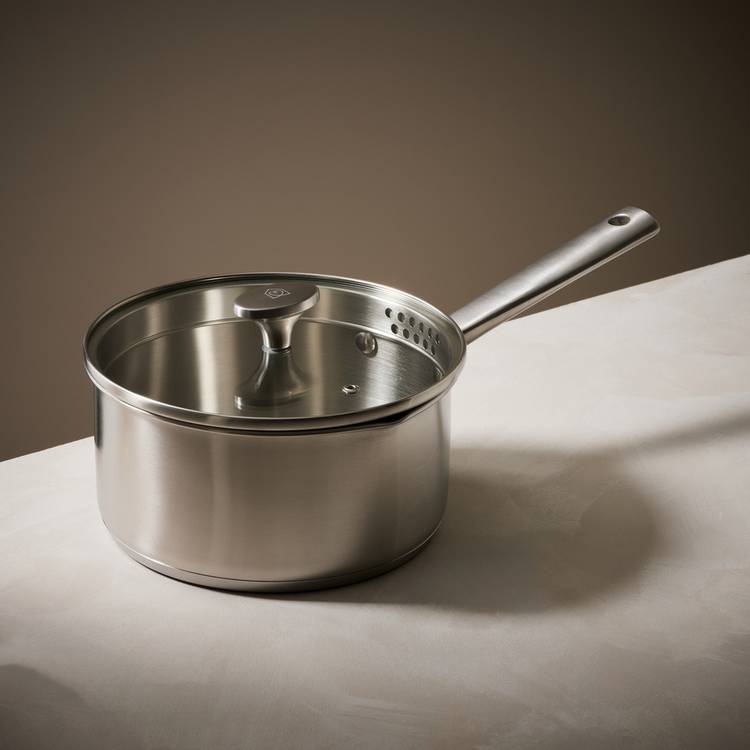 Habitat brushed stainless steel saucepan 20cm (British brand)