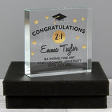 Personalised graduation crystal token ornament 7.5cm, UK version
