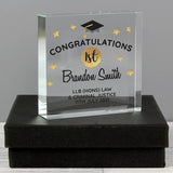 Personalised graduation crystal token ornament 7.5cm, UK version