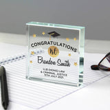 Personalised graduation crystal token ornament 7.5cm, UK version