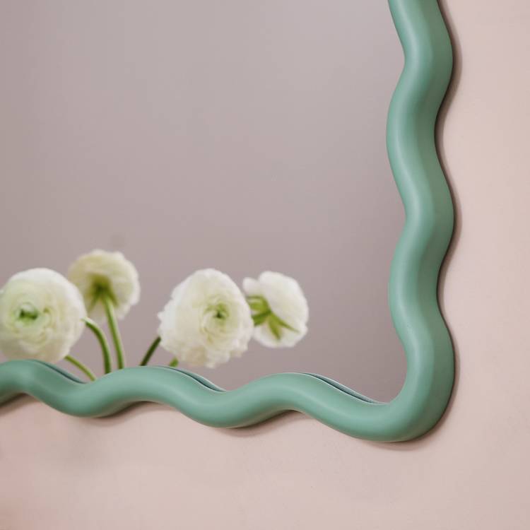 Habitat green wavy wall mirror 60x57cm, UK version