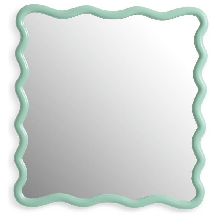 Habitat green wavy wall mirror 60x57cm, UK version