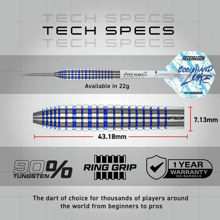 Red Dragon Luke Humphries Coolhand darts 22g, UK version