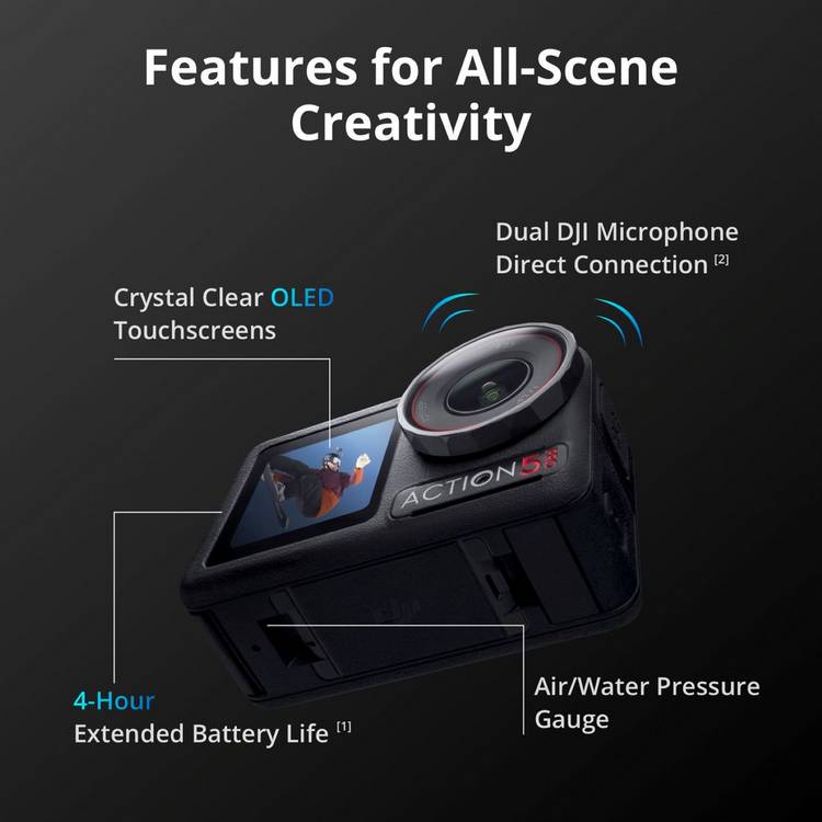 DJI Osmo Action 5 Pro action camera with 4K video (British brand)