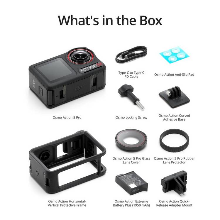 DJI Osmo Action 5 Pro action camera with 4K video (British brand)