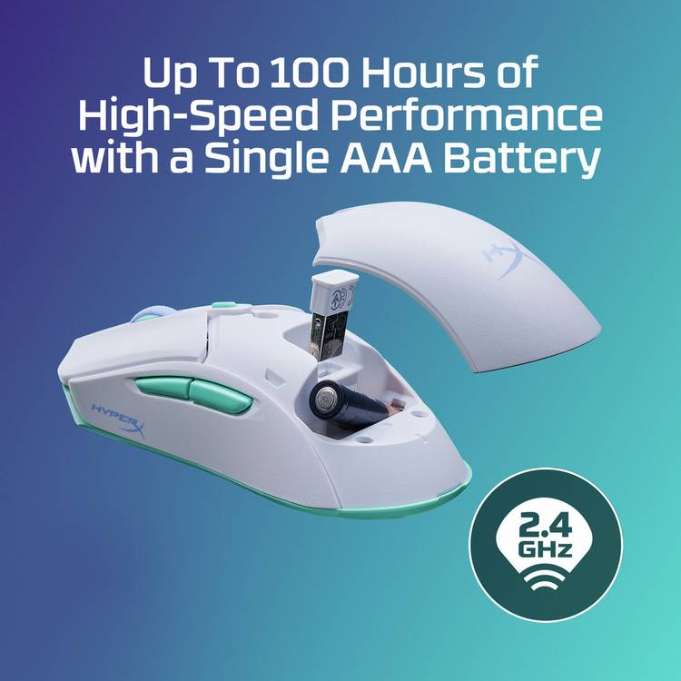HyperX Pulsefire Haste 2 Core wireless gaming mouse white, UK version