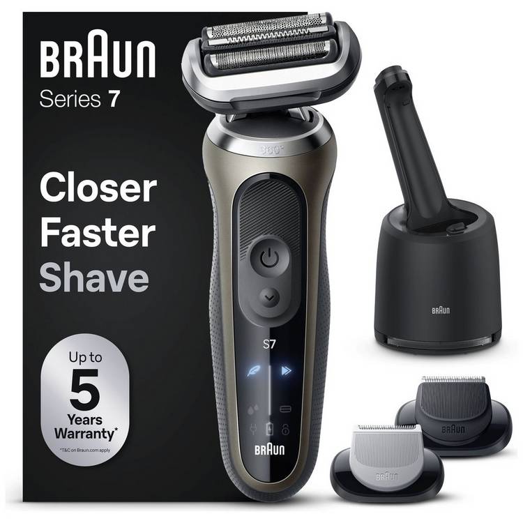 Braun Series 7 cordless electric shaver wet and dry use (British brand)
