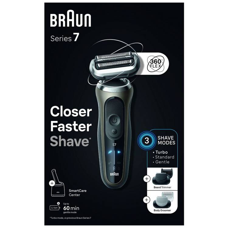 Braun Series 7 cordless electric shaver wet and dry use (British brand)
