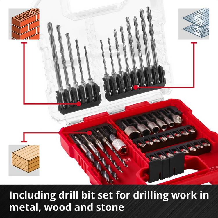 Einhell 40 Piece L-CASE Drill Bit Set, UK version