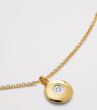 Monica Vinader gold vermeil diamond April birthstone necklace, imported from the UK