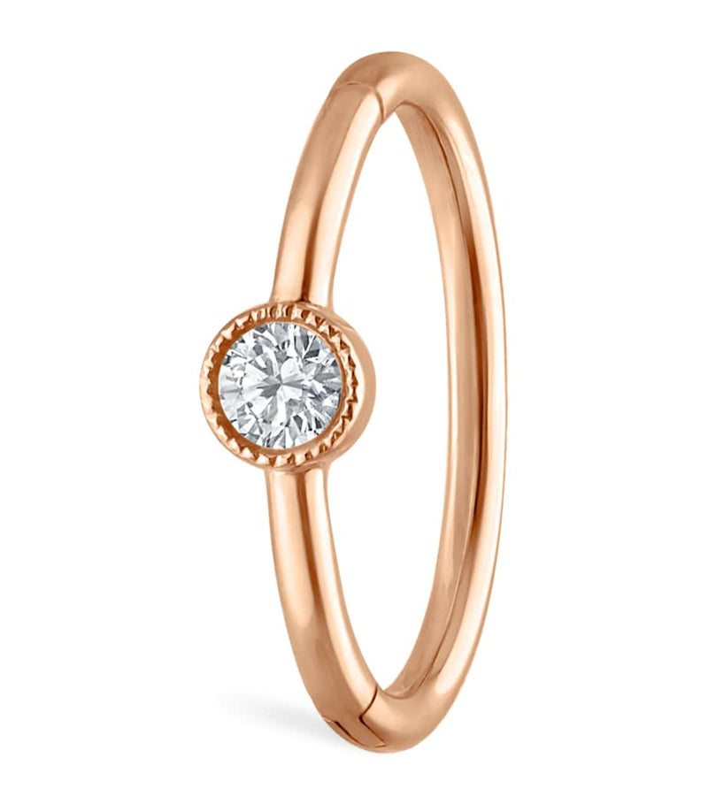 Maria Tash diamond hoop earring 9.5mm rose gold (British brand)