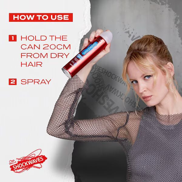 Wella Shockwaves Ultra Strong Power Hold Hairspray 250ml (British brand)