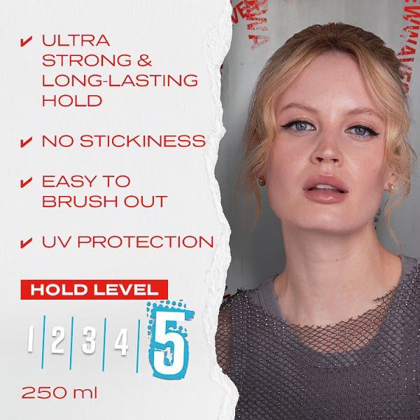 Wella Shockwaves Ultra Strong Power Hold Hairspray 250ml (British brand)