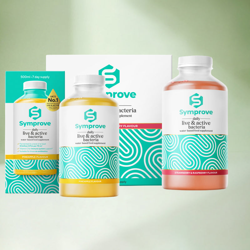 Symprove live bacteria drink bundle 5 x 500ml mixed flavours, UK version