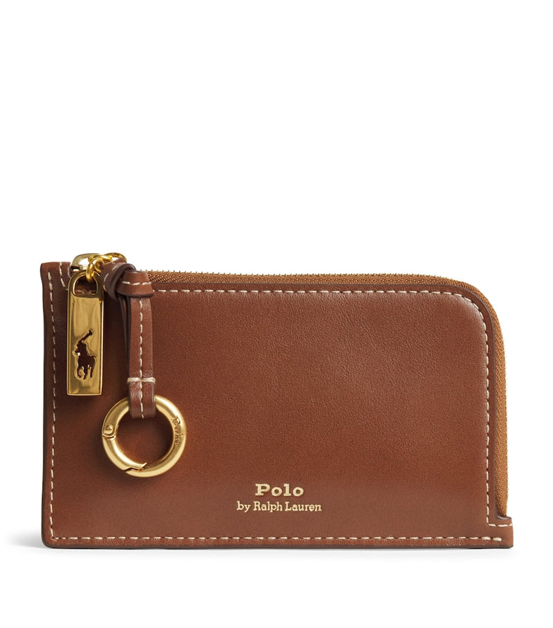 Polo Ralph Lauren leather zipped card holder H7cm x W11.5cm, imported from the UK