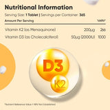 WeightWorld Vitamin D3 K2 365 tablets - British product