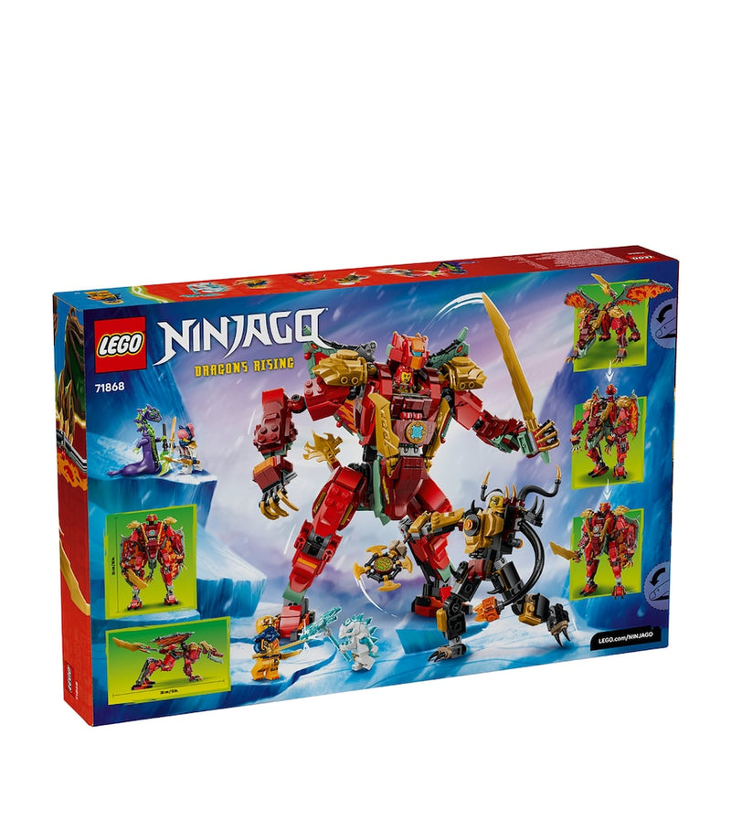 Lego NINJAGO Wyldfyre's Transforming Dragon Mech building set 821 pieces (British brand)