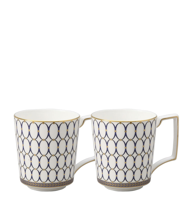 Fine Bone China Mug with Pastel Geometric Print