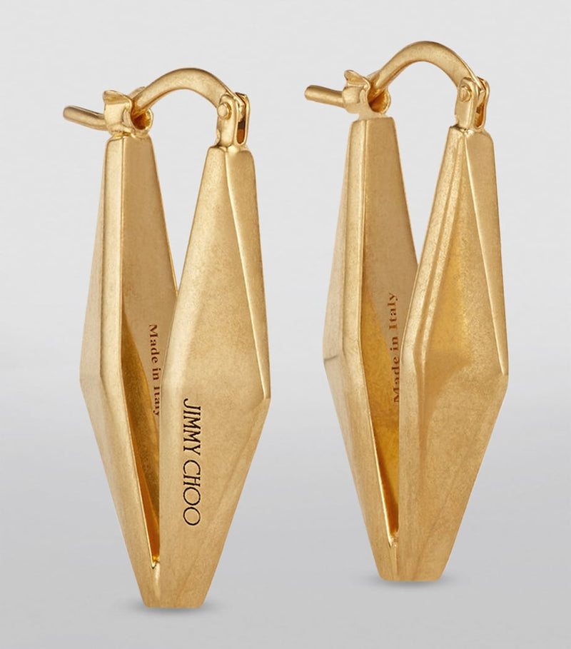Jimmy Choo diamond chain earrings gold-tone brass - British product