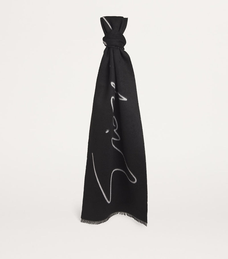Giorgio Armani wool-silk signature scarf 40x180cm, UK version