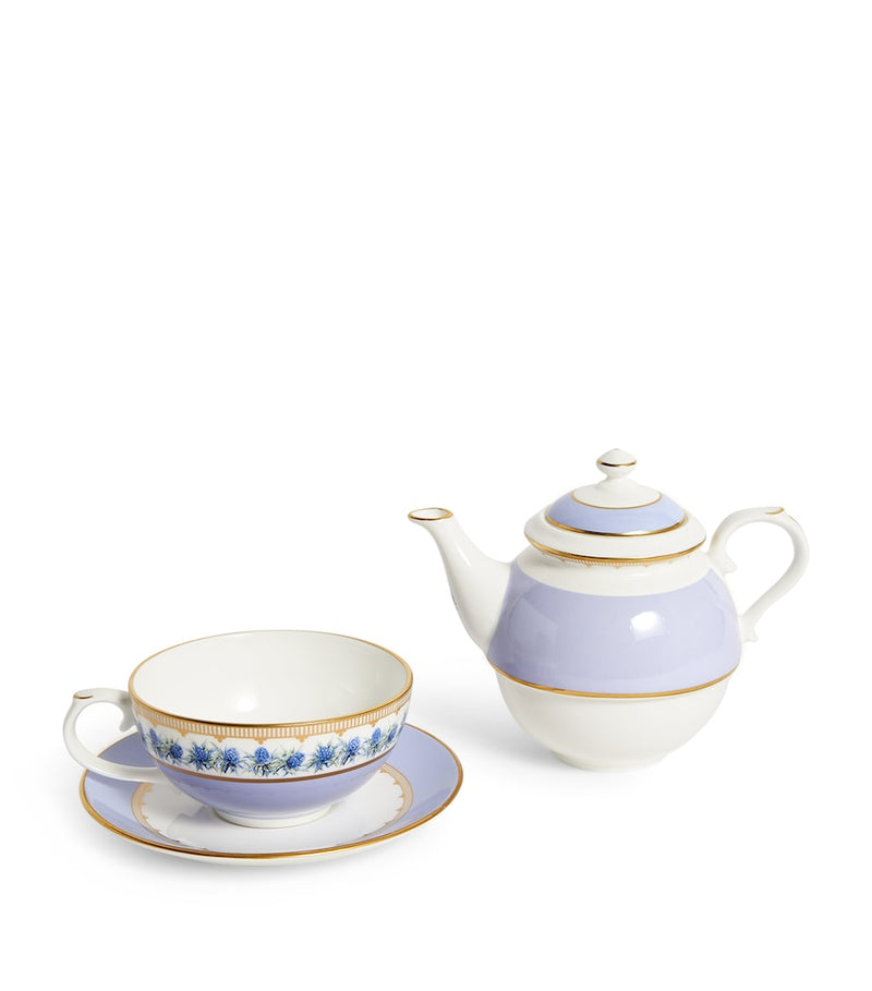 Halcyon Days Shell Garden Floral tea for one set, UK version