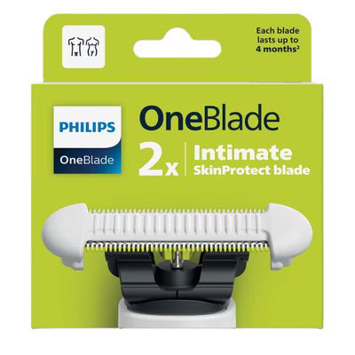 Superdrug Philips OneBlade Intimate SkinProtect Replacement Blade 2 Pack- Buy online at McGrocer