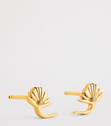Yellow Gold and Diamond Stud Earrings with 0.006ct Total Weight