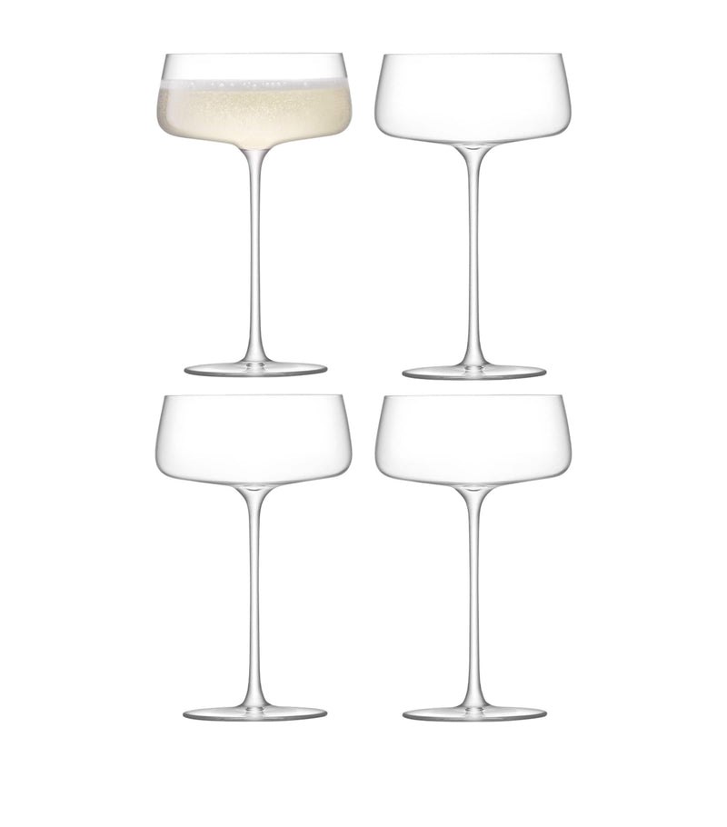 LSA International set of 4 Champagne saucers with 300ml capacity, UK version