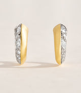 Harrods Jade Trau Mini Yellow Gold and Diamond Frankie Huggie Hoop Earrings- Buy online at McGrocer